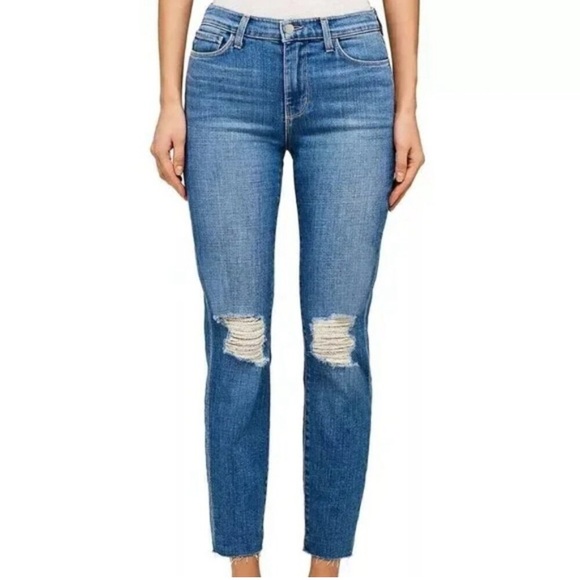 L'AGENCE Blue Skinny Jeans Distressed - Picture 1 of 4